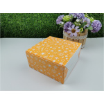 กล่อง Snack Box 5x5x2.5 นิ้ว ลาย Starry Sky1 สีส้ม
